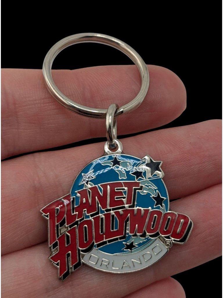 Planet Hollywood Orlando Keychain Blue Red Souvenir Collectible Travel Memorabil